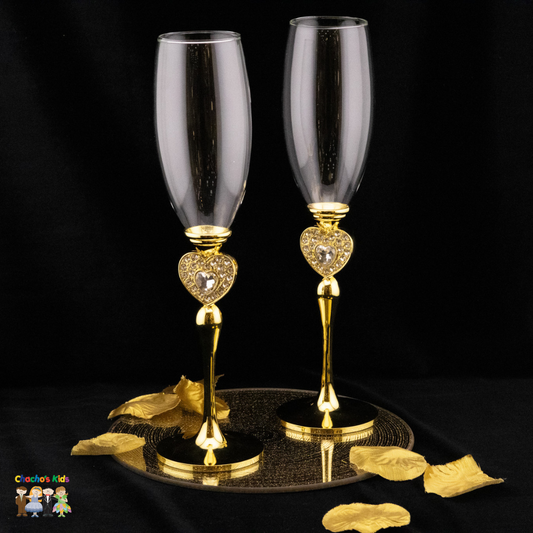 Wedding Flutes Set-Gold-061--Chacho's Kids