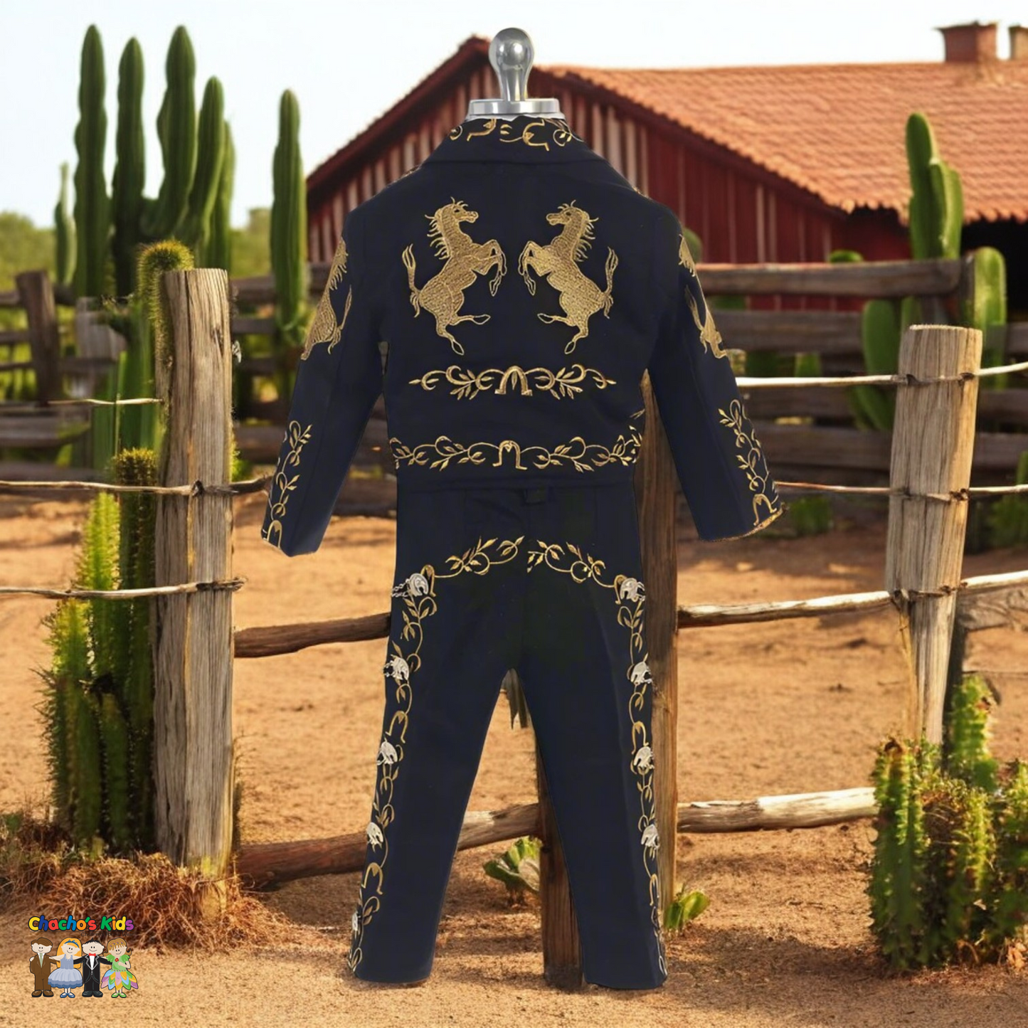 Charro Suit (6-Piece) Black/Gold-Boys-Chacho’s Kids