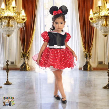 Minnie Dress (026)-Girls-1-Red-Chacho's Kids