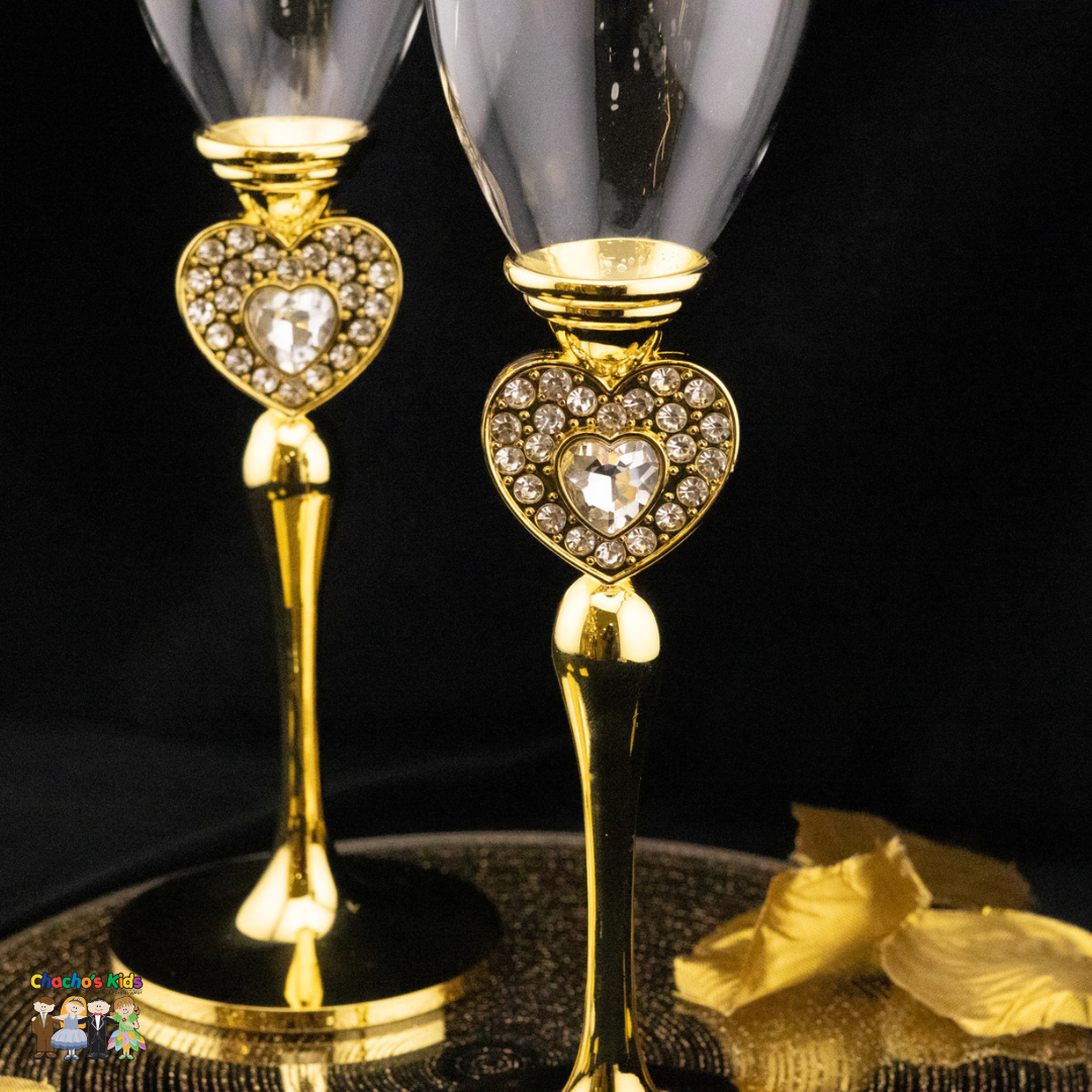 Wedding Flutes Set-Gold-061--Chacho's Kids