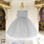 Baby Party / Flower Girl Dress (B-754)-Girls-Silver-S-Chacho's-Kids