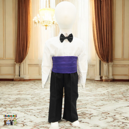 Satin Cummerbund (Dark Purple)-Boys-Chacho’s Kids