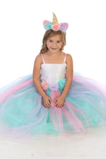 Rainbow Unicorn Princess Dress (1449)-Girls-Chacho's Kids