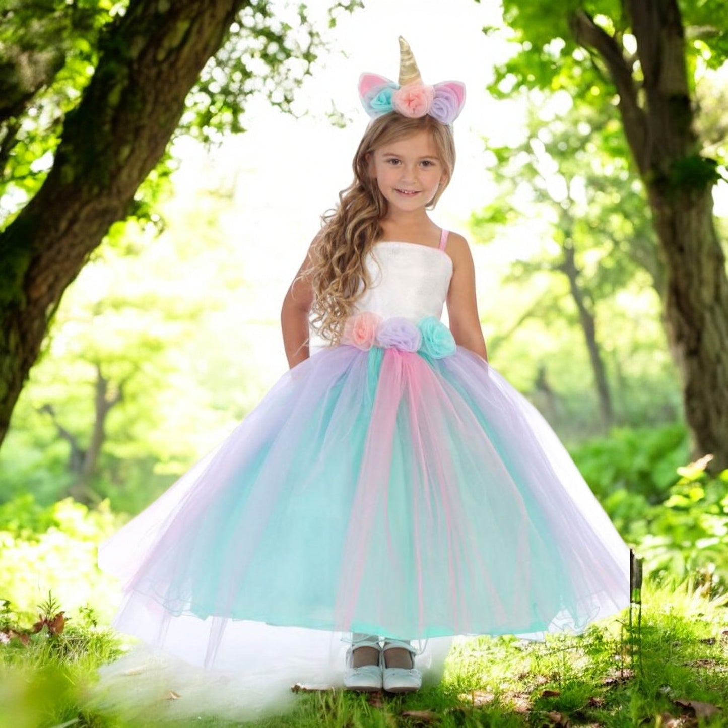 Baby Rainbow Unicorn Princess Dress-Girls-6M-Chacho's Kids