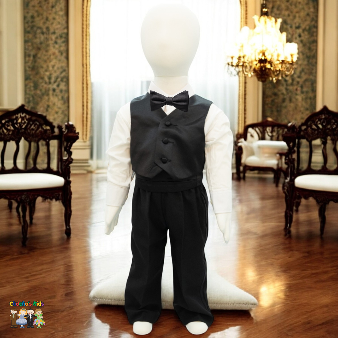 Boy's Penguin Tuxedo-Black (5200)-Boys-Chacho's Kids