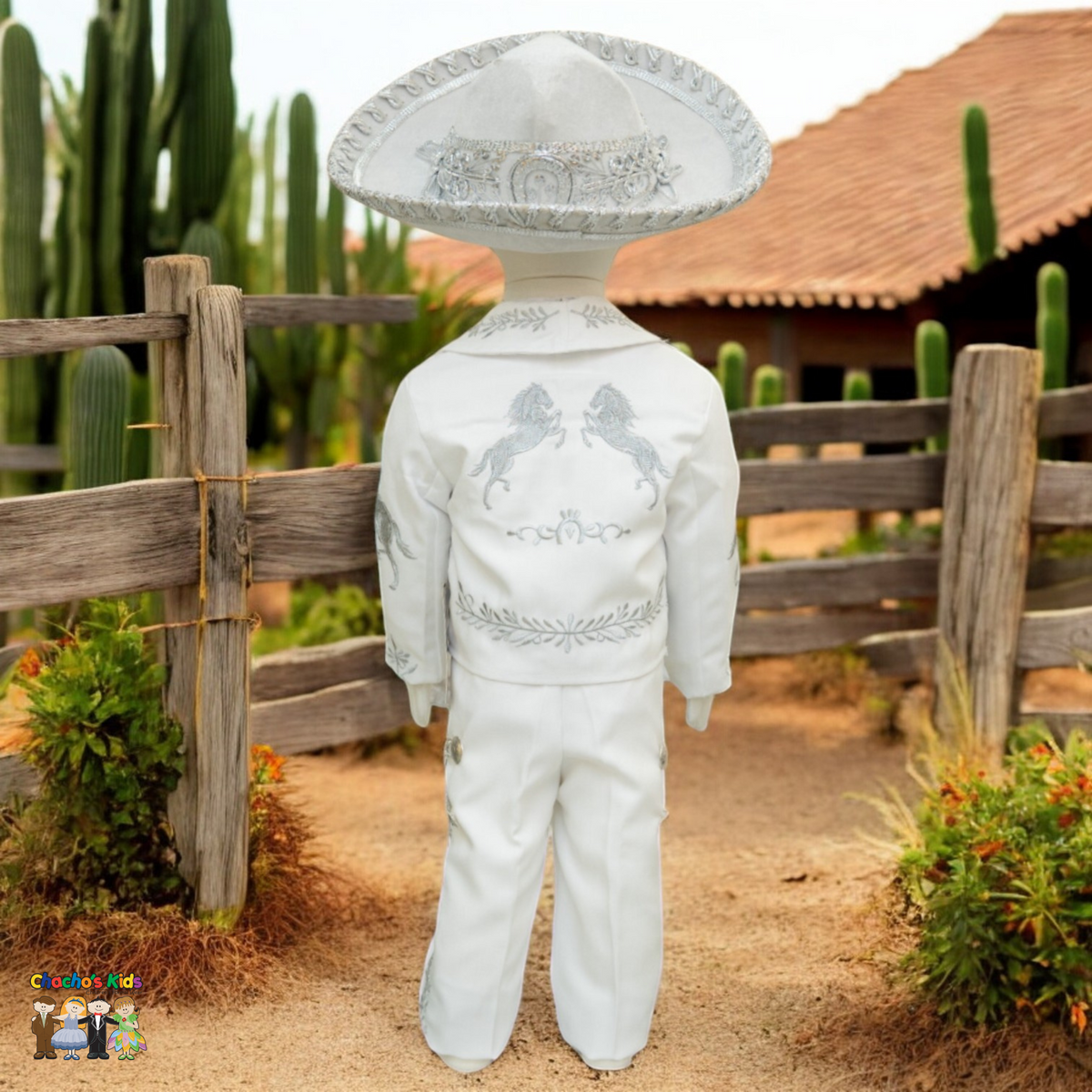 Charro Baptism (6-Piece) (White/Horse/Silver)-Boys-Chacho's Kids