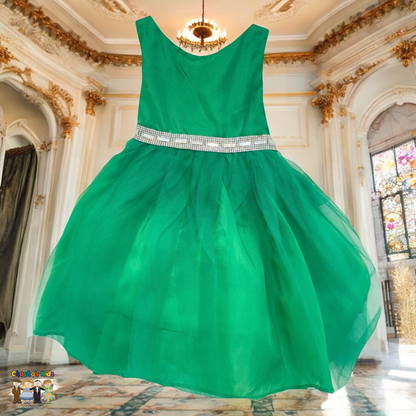 Baby Party / Flower Girl Dress (B-754)-Girls-Emerald Green-S-Chacho's Kids