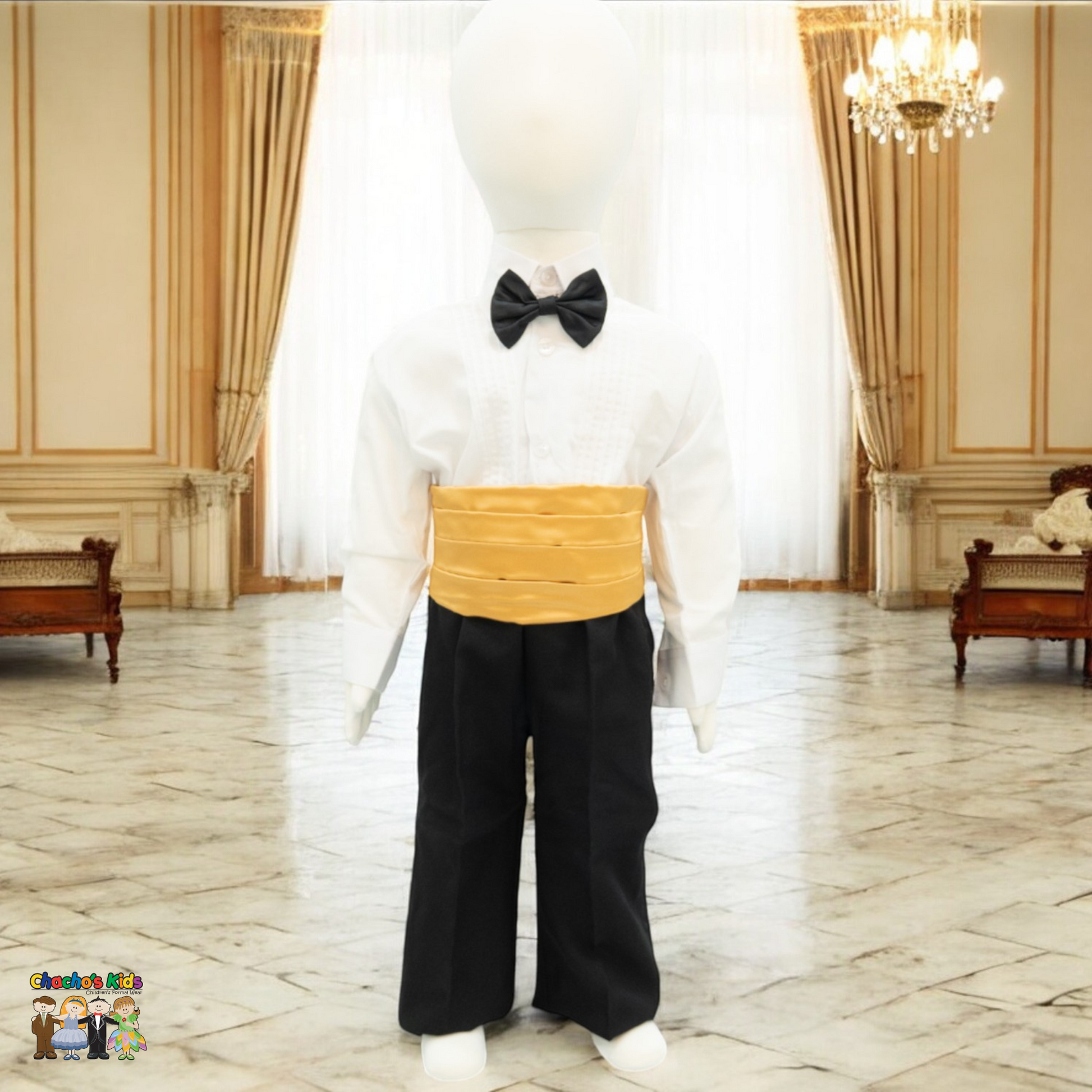 Satin Cummerbund (Gold)-Boys-Chacho’s Kids