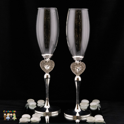 Wedding Flutes Set-Silver-061--Chacho's Kids