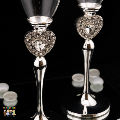 Wedding Flutes Set-Silver-061--Chacho's Kids