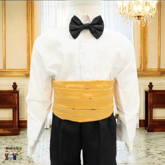 Satin Cummerbund (Gold)-Boys-Gold-S-Chacho’s Kids