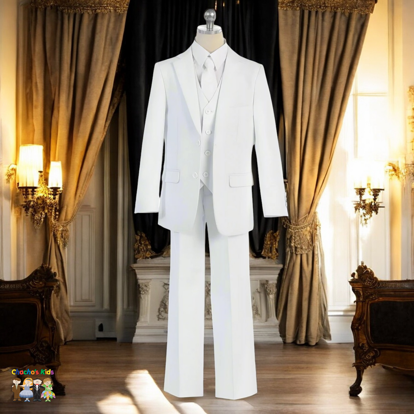 Classic Suit White (BJ4005)-Boys-1-Chacho’s Kids