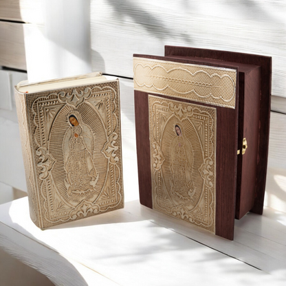 Artisanal Embossed Metal Holy Bible (Cedar Box)-Gold-Chacho's Kids