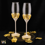 Super Elegant Wedding Wine Cups/ Wedding Flutes Set-Gold-091-Wedding Accessories-Chacho's Kids