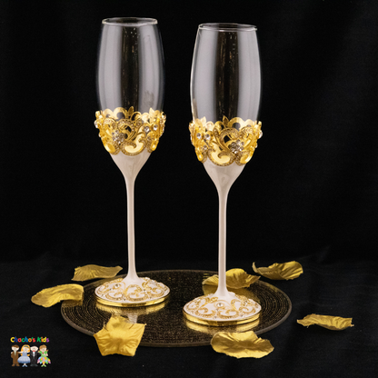 Wedding Flutes Set-Gold-091--Chacho's Kids