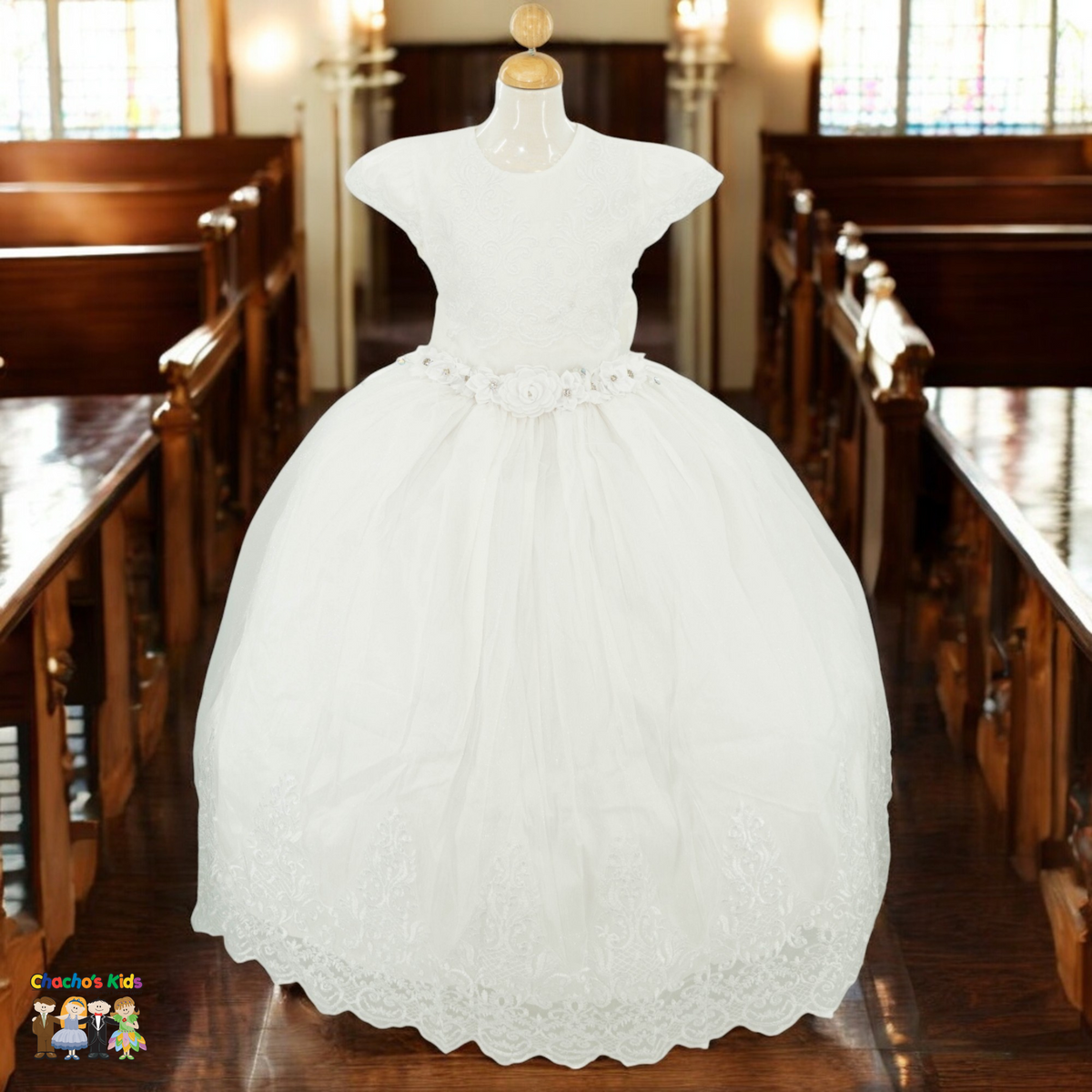 First Communion Girls White Dress (471)