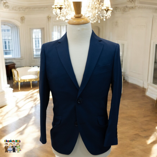 Navy Sport Coat (ELS0001)-Boys-2-Chacho's Kids