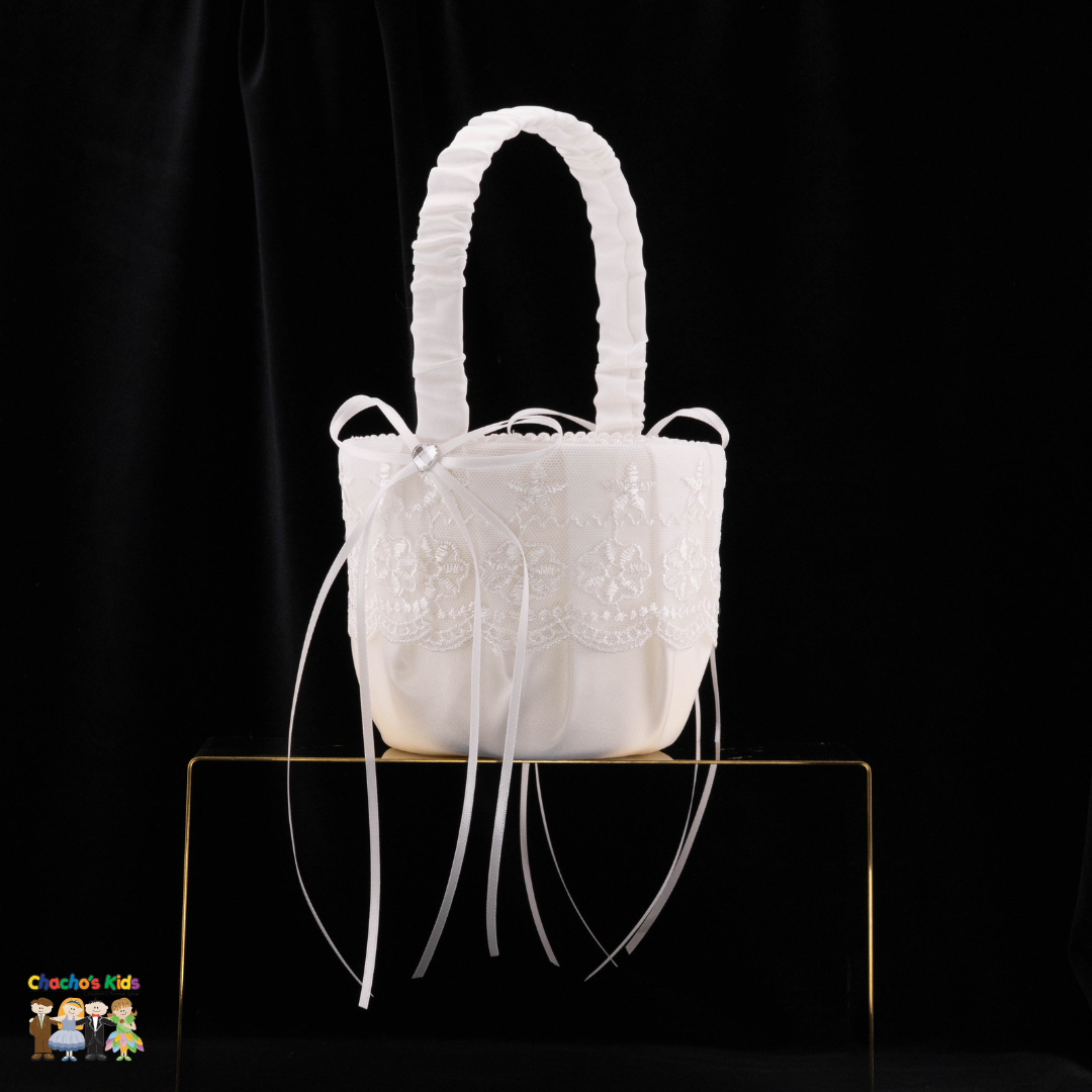 Wedding-Ivory Flower Girl Basket-508-Girls-Chacho's Kids