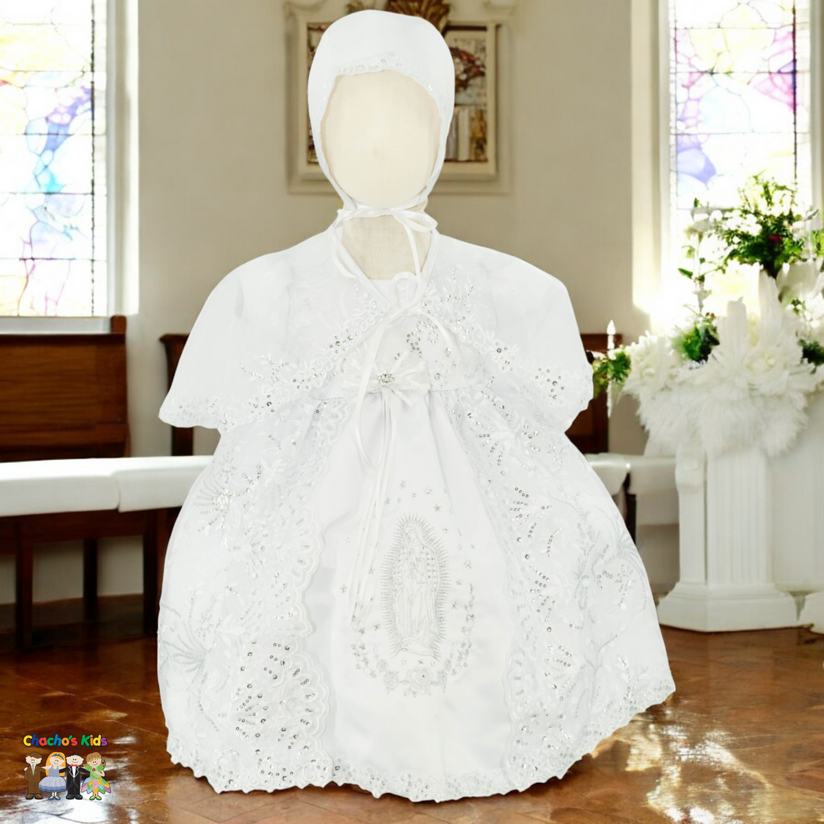 Girls Baptism Dress- 3-Piece-White (374)
