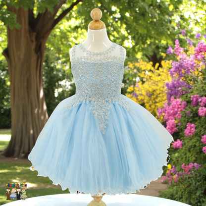 Embroidered Tulle Party Dress (9004)