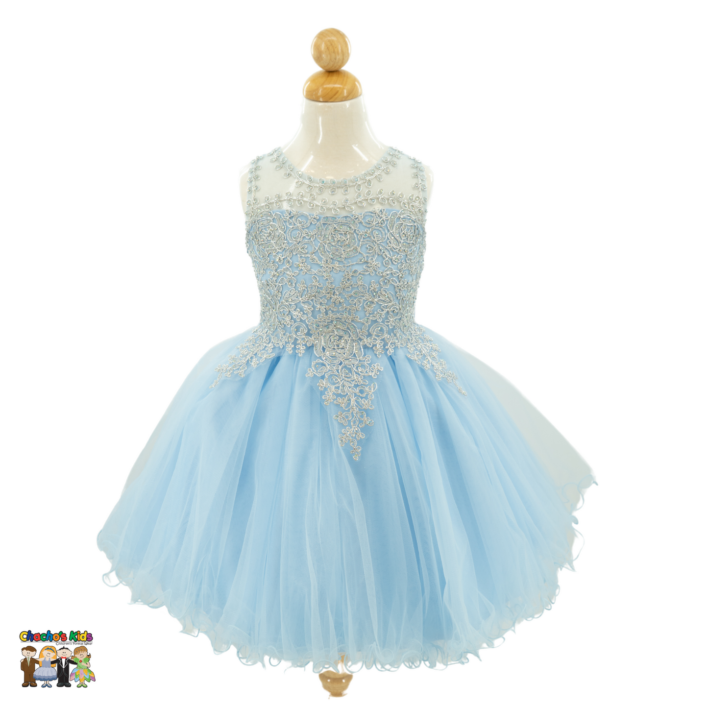 Embroidered Tulle Party Dress (9004)