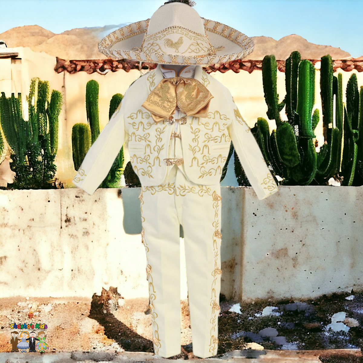 Charro Suit (6-Piece) Ivory/Gold-Boys-1-Chacho's Kids