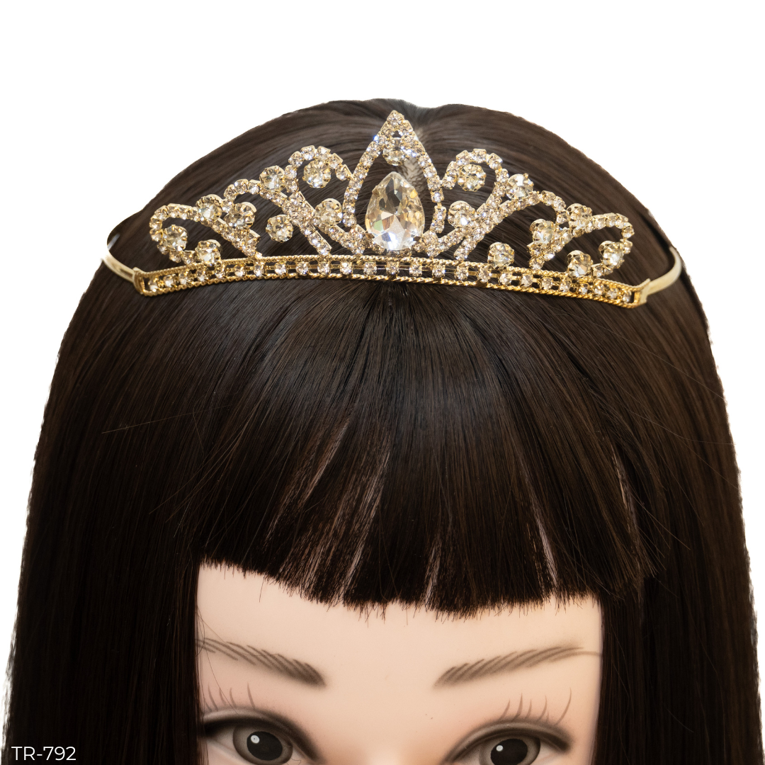 Girls Princess Tiara (TR-792)-Girls-Gold-Chacho's Kids
