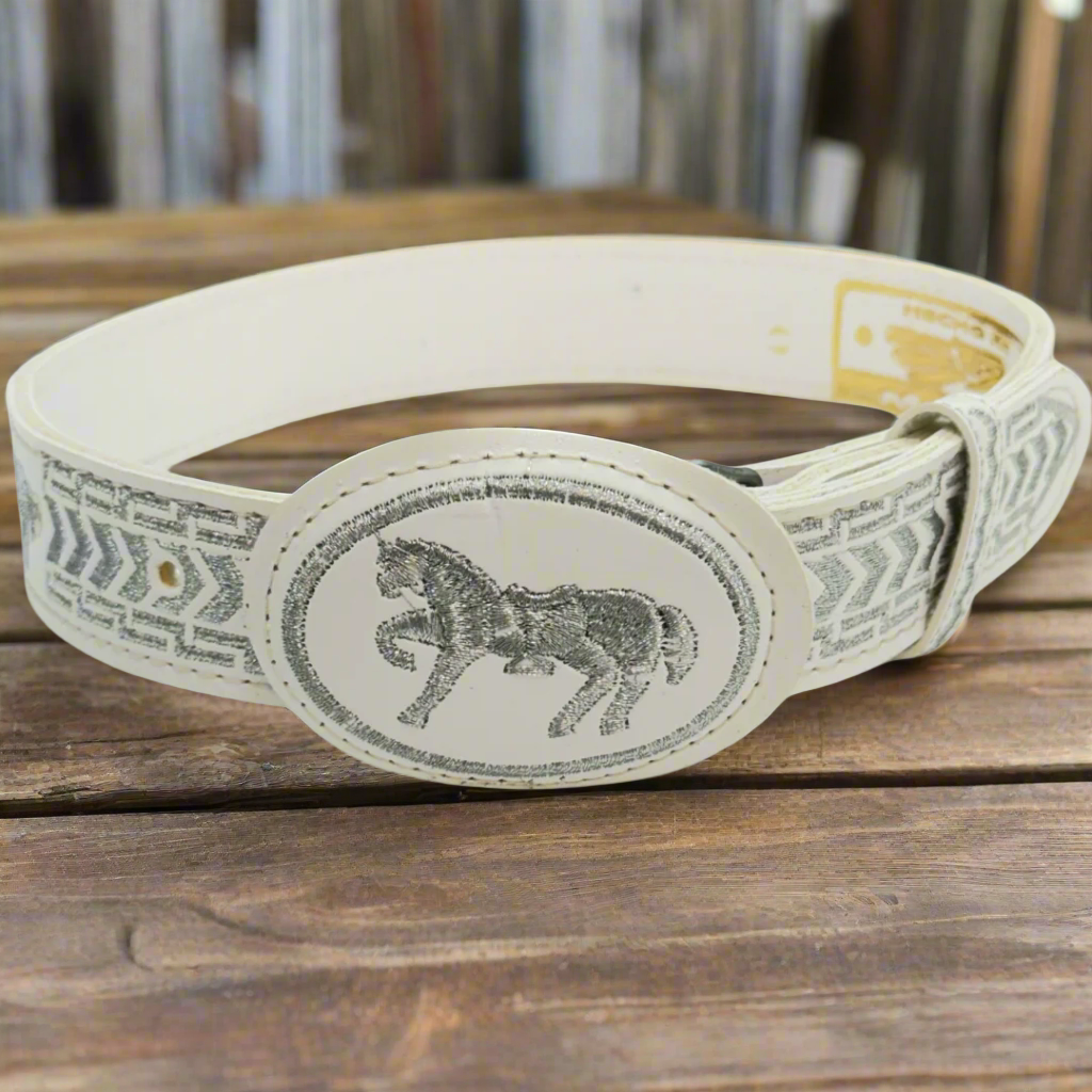 Boys Charro Belt, Silver Horse, Buckle