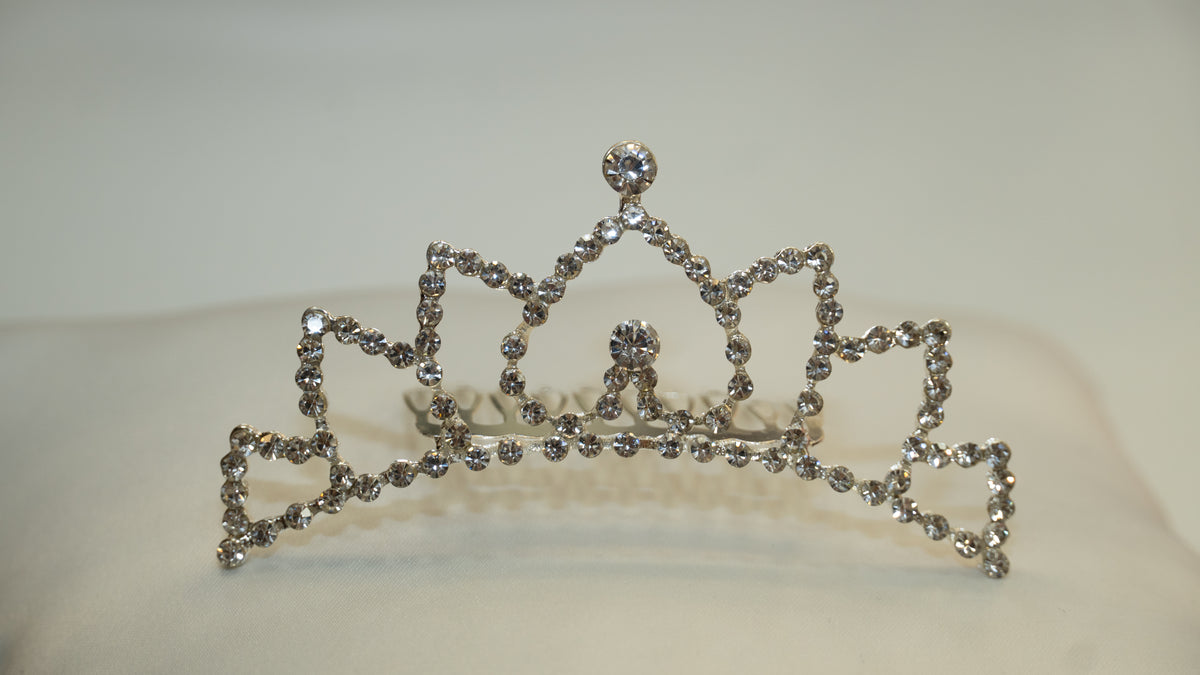 Girls Princess Tiara (TR-715)-Girls-Silver-Chacho's Kids