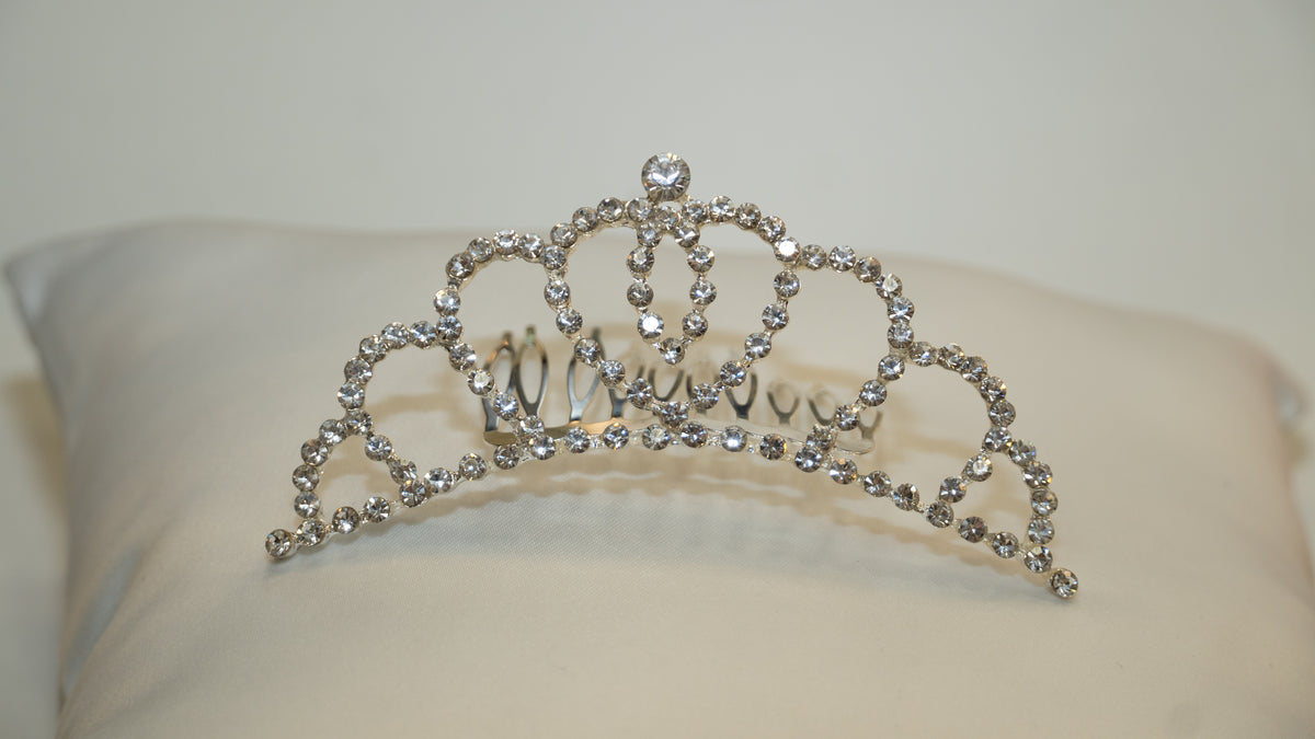 Girls Princess Tiara (TR-716)-Girls-Silver-Chacho's Kids