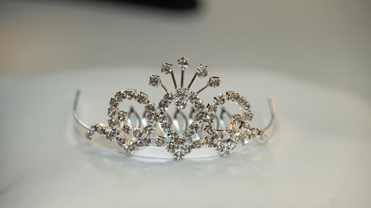 Girls Princess Tiara (TR-727)-Girls-Silver-Chacho's Kids