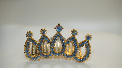 Girls Princess Tiara (TR-734)-Girls-Gold/Light Blue-Chacho's Kids