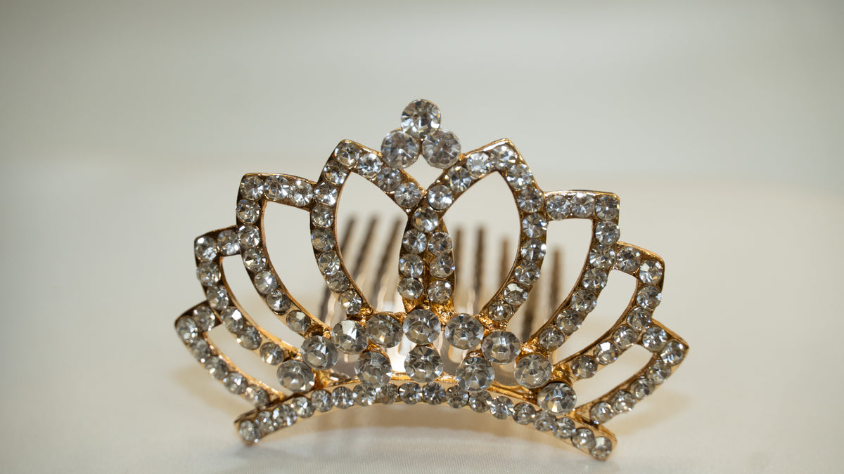 Girls Princess Tiara (TR-735)-Girls-Gold-Chacho's Kids