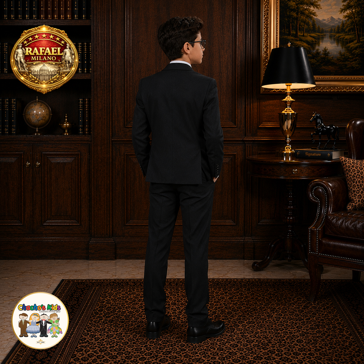Rafael Milano Premium Boys Suit (Black)