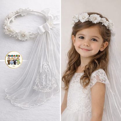 Communion Veils (VE-Virgin Mary)-White