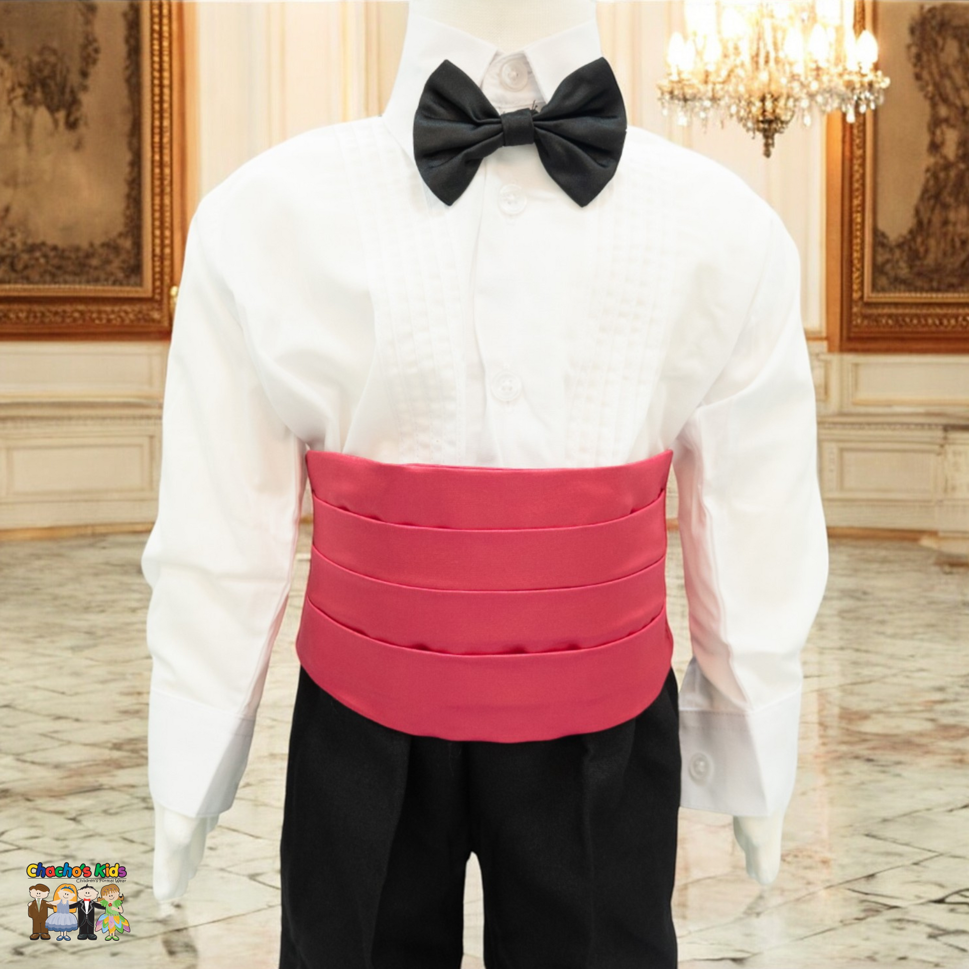 Satin Cummerbund (Magenta)-Boys-Magenta-S-Chacho’s Kids