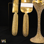 Super Elegant Wedding Wine Cups/ Wedding Flutes & Serving Set-Gold-118-Wedding Accessories-Chacho's Kids