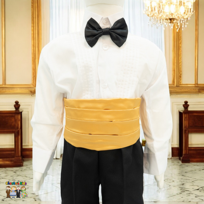 Satin Cummerbund (Metallic Gold)-Boys-Metallic Gold-S-Chacho’s Kids