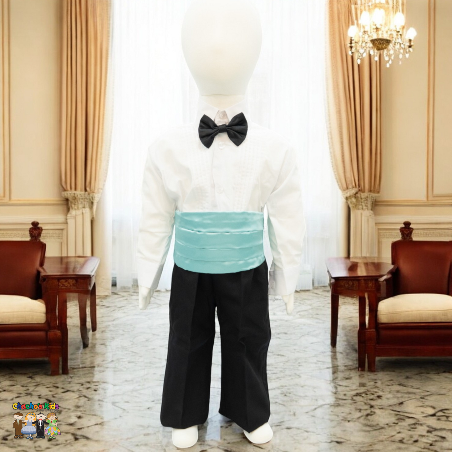 Satin Cummerbund (Mint Green)-Boys-Chacho’s Kids