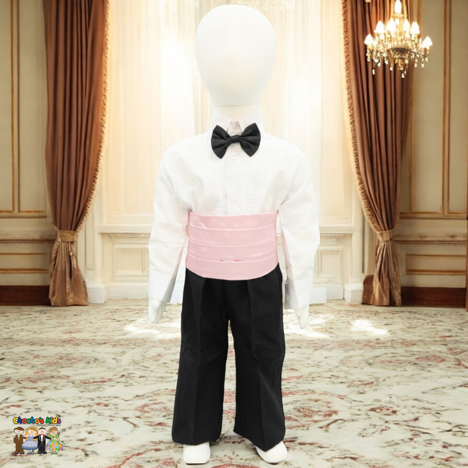 Satin Cummerbund (Pink)-Boys-Chacho’s Kids