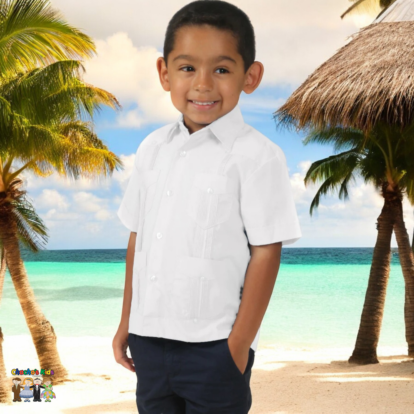 Boys Guayabera (2847)-Boys-White-0T-Chacho’s Kids