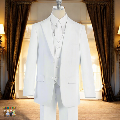 Classic Suit White (BJ4005)-Boys-Chacho’s Kids