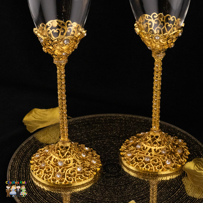 Wedding Flutes Set-Gold-082--Chacho's Kids