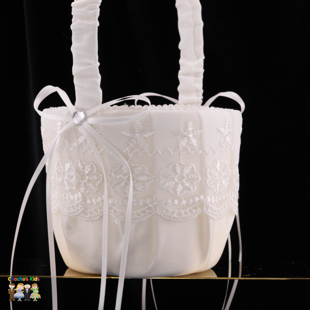 Wedding-Ivory Flower Girl Basket-508-Girls-Chacho's Kids