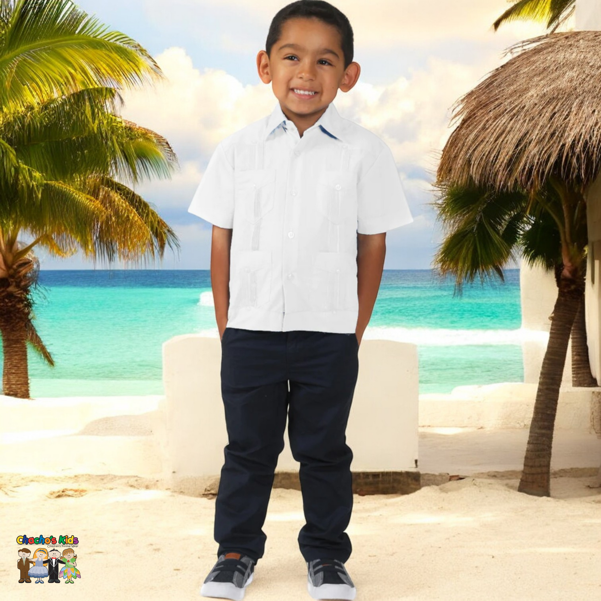 Boys Guayabera (3765)-Boys-White-4-Chacho’s Kids