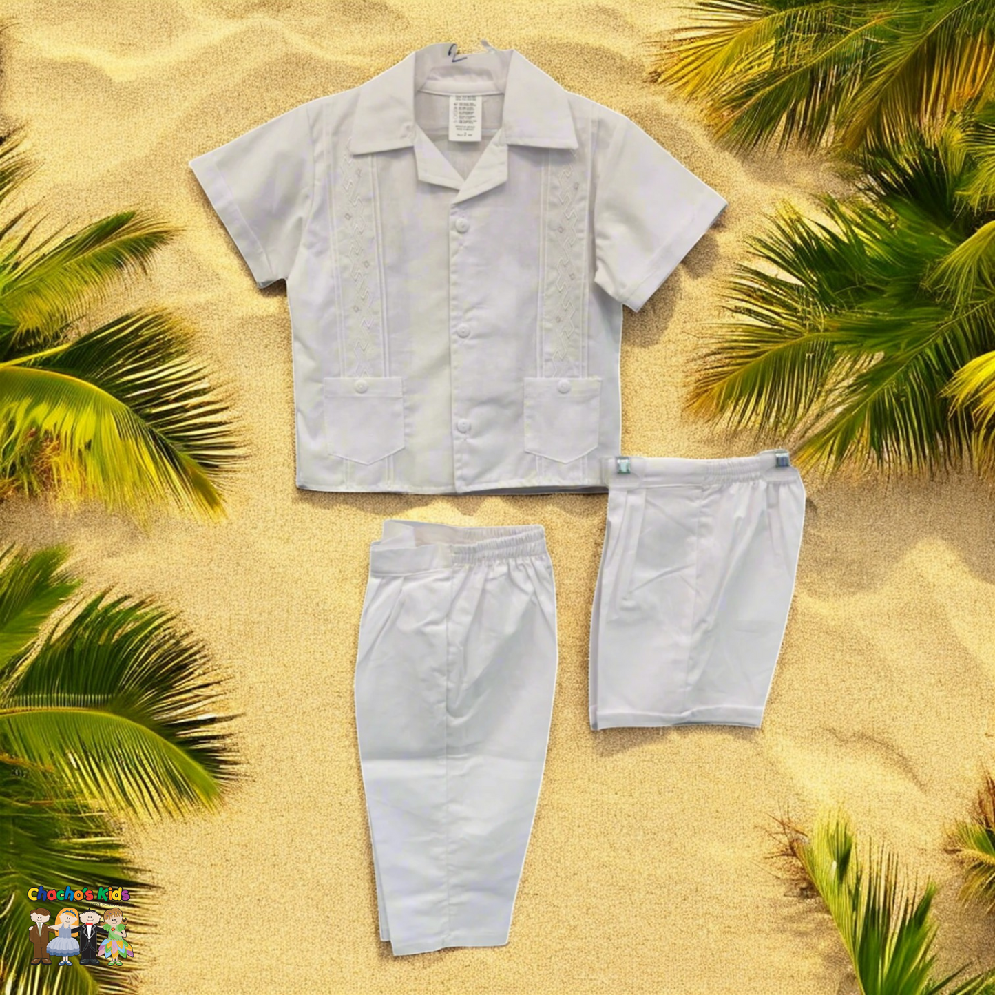 Boys Guayabera Sets (123 Cross)-Boys-White-0-Chacho’s Kids