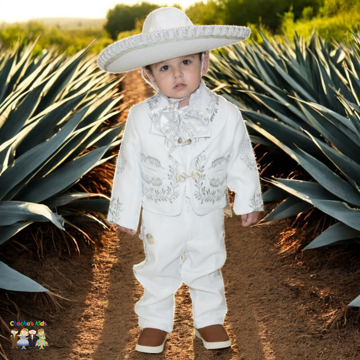 Charro Baptism (6-Piece) (White/Virgin/Silver)-Boys-Chacho's Kids