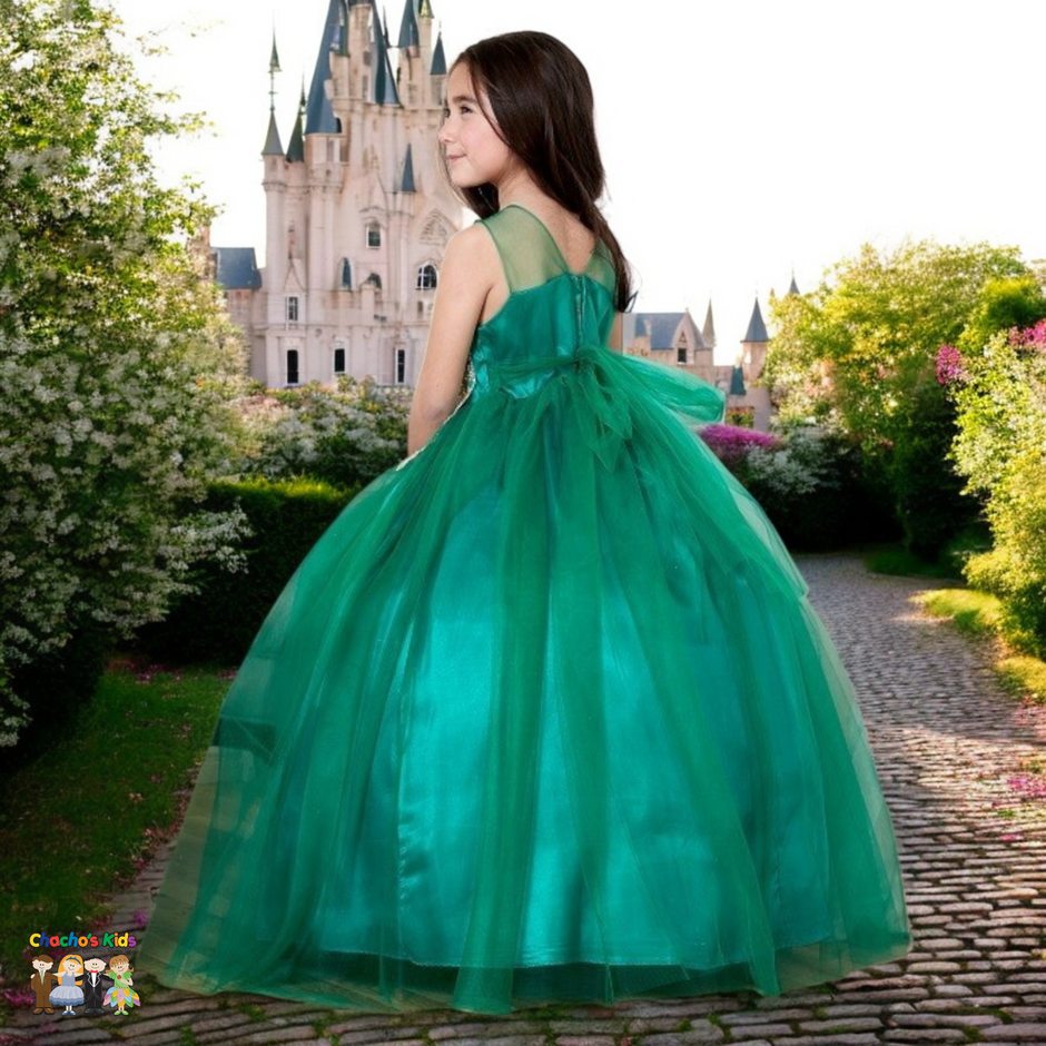 Yellow Lace Kiddie Ball Gown GACH158