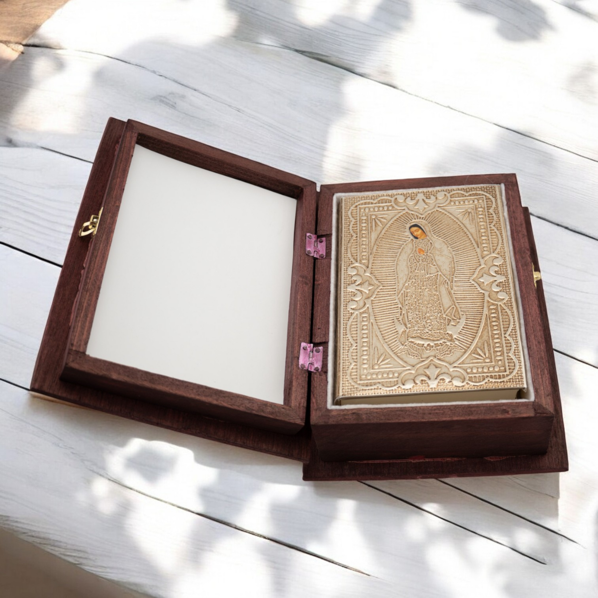 Artisanal Embossed Metal Holy Bible (Cedar Box)-Gold-Chacho's Kids