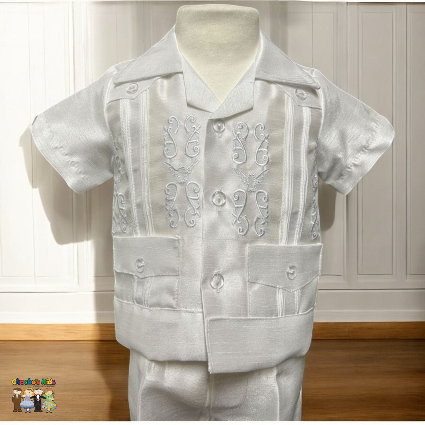 Boys Guayabera Baptism Outfit (442)-Boys-Chacho’s Kids